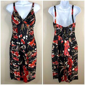 Adrianna Papell Womens Y2k Babydoll 100% Silk Fitted Dress Size 6P Statement